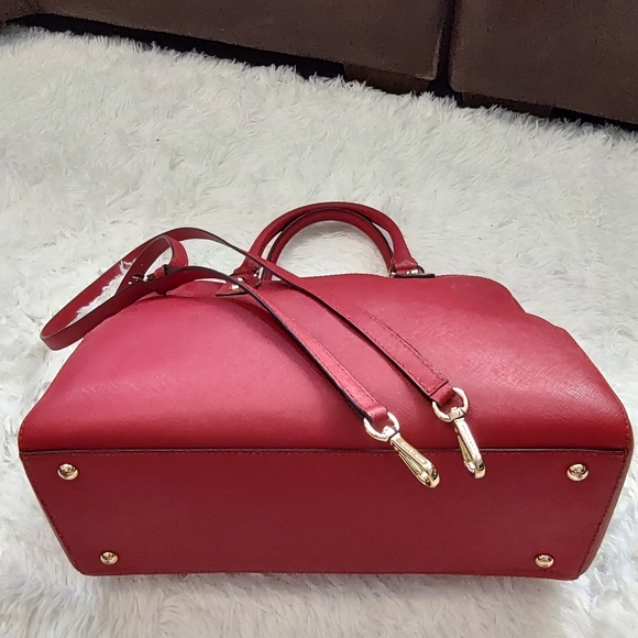 MICHAEL KORS Large Saffiano Leather Satchel Red - Picture 11 of 16